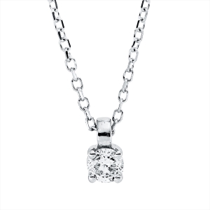 Solitaire Collier 4er-Krappe 18kt Gelbgold mit ZÖ 42 cm mit 0,13ct Diamanten