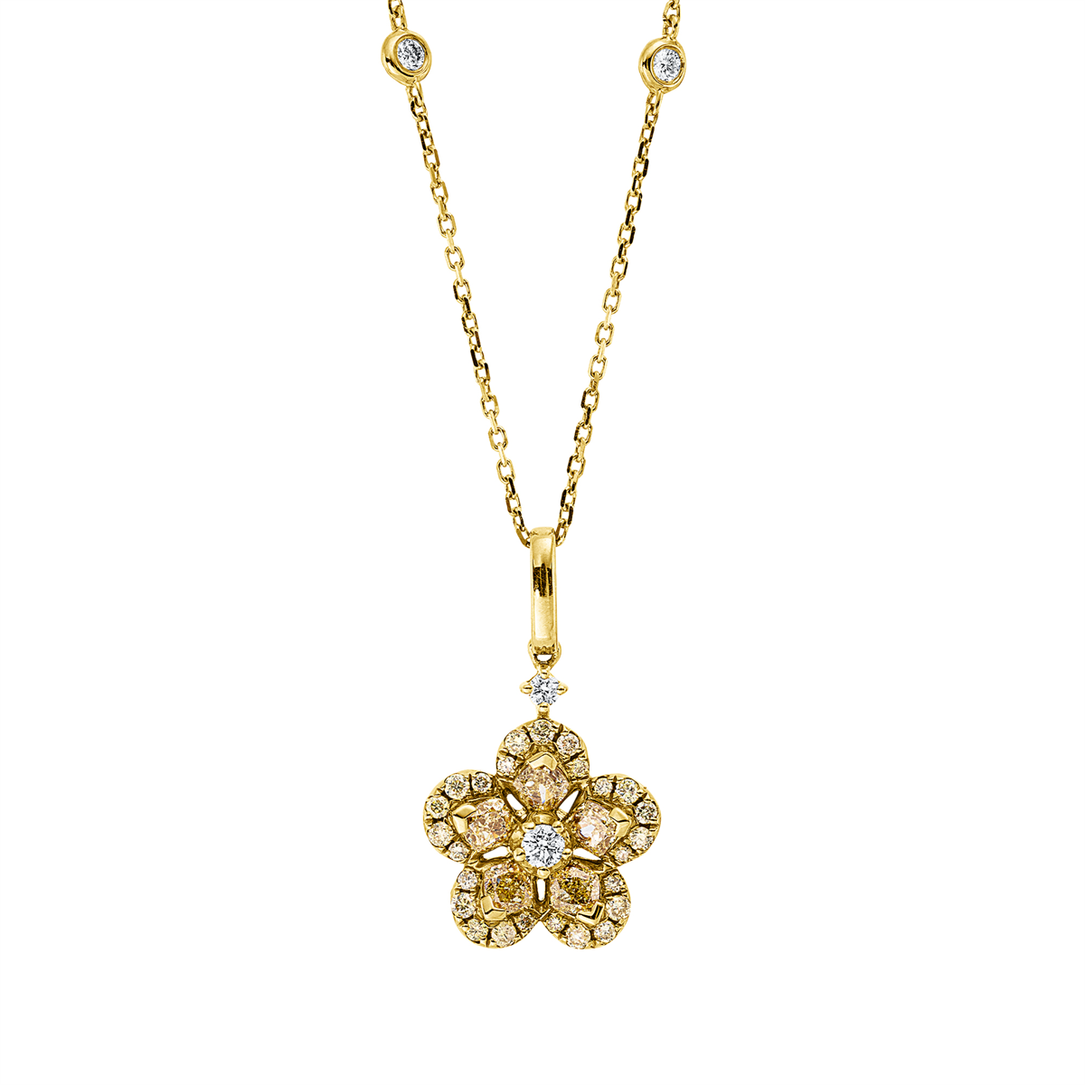 Collier 18 kt GG, mit ZÖ 40,6 cm + 43,2 cm