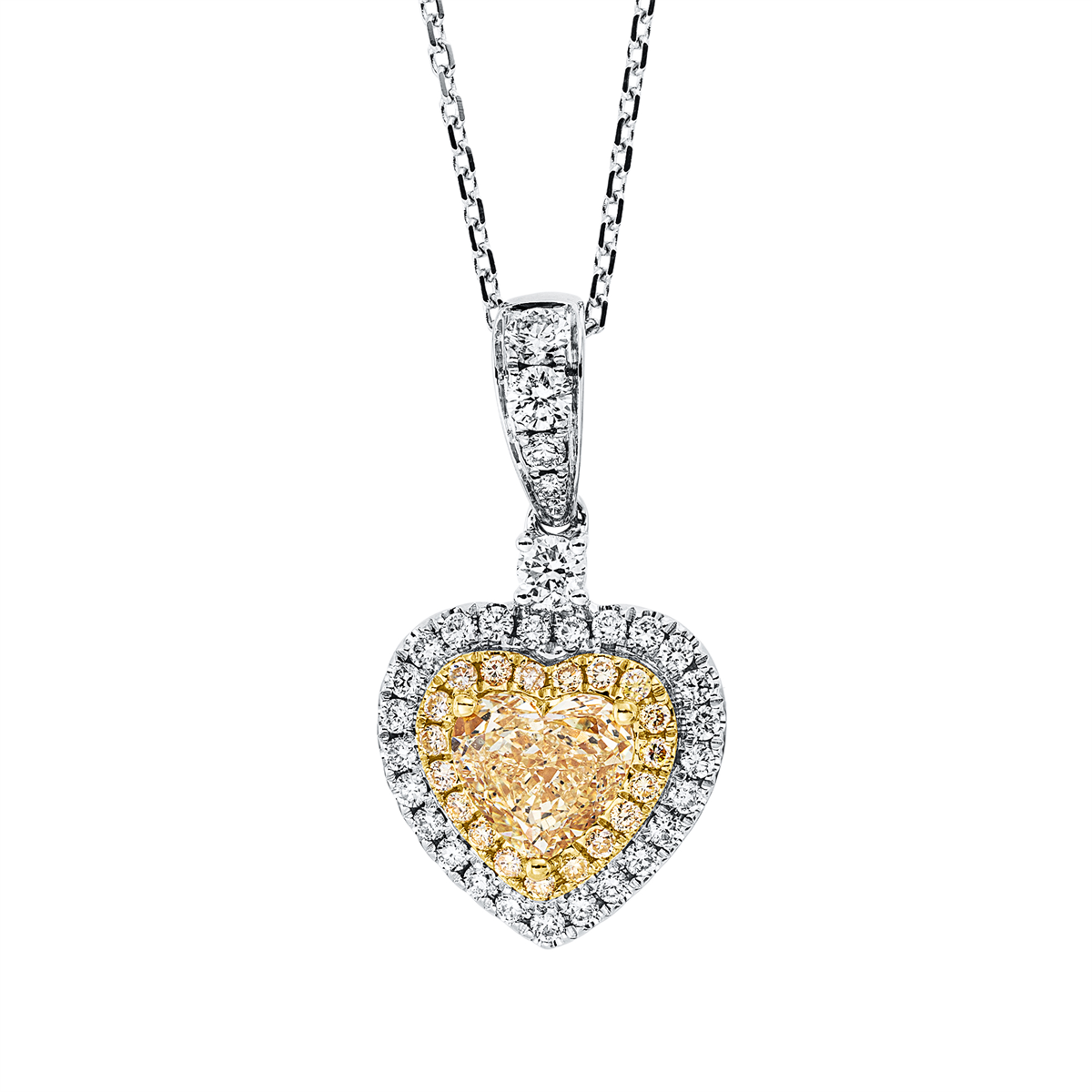 Collier 18 kt WG+GG, mit ZÖ 40 cm + 43 cm