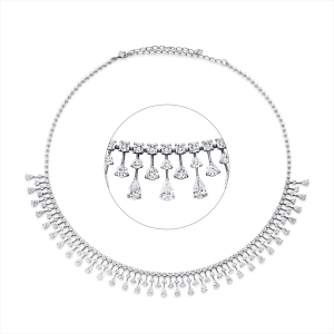 Collier 18 kt WG, mit ZÖ 39,4 cm