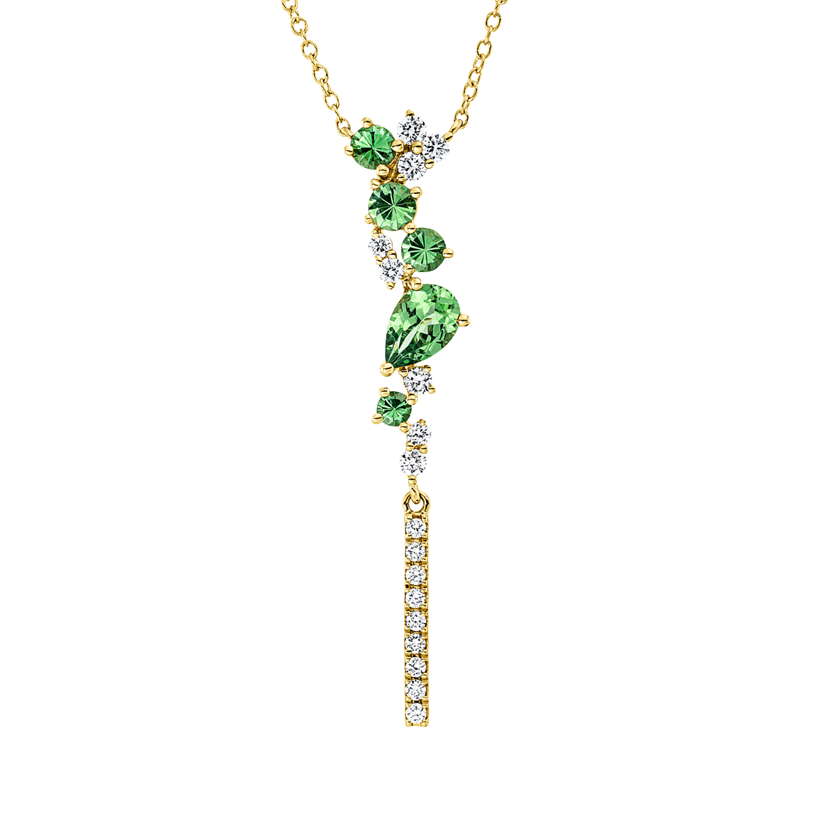 Collier 14 kt GG, mit ZÖ 40 cm + 43 cm