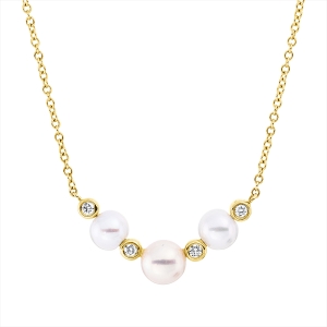 Collier  18kt Gelbgold mit 0,06ct Diamanten