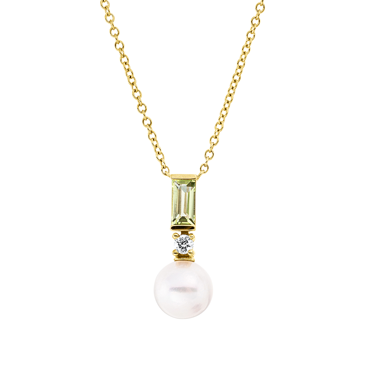 Collier  18kt Gelbgold mit Farbstein