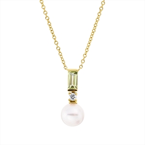 Collier  18kt Gelbgold mit Farbstein