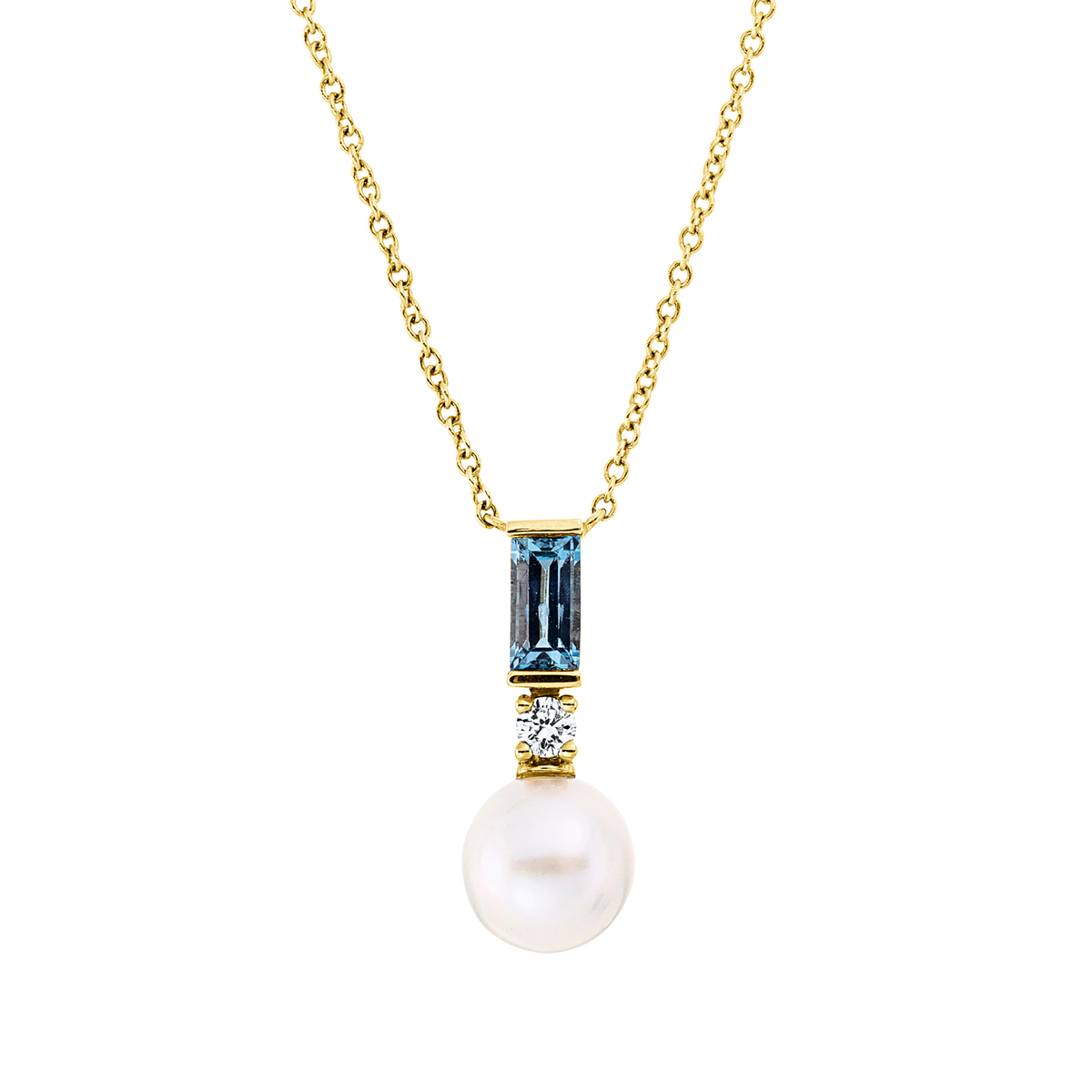 Collier  18kt Gelbgold mit Farbstein