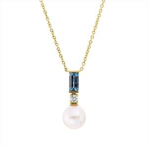 Collier  18kt Gelbgold mit Farbstein
