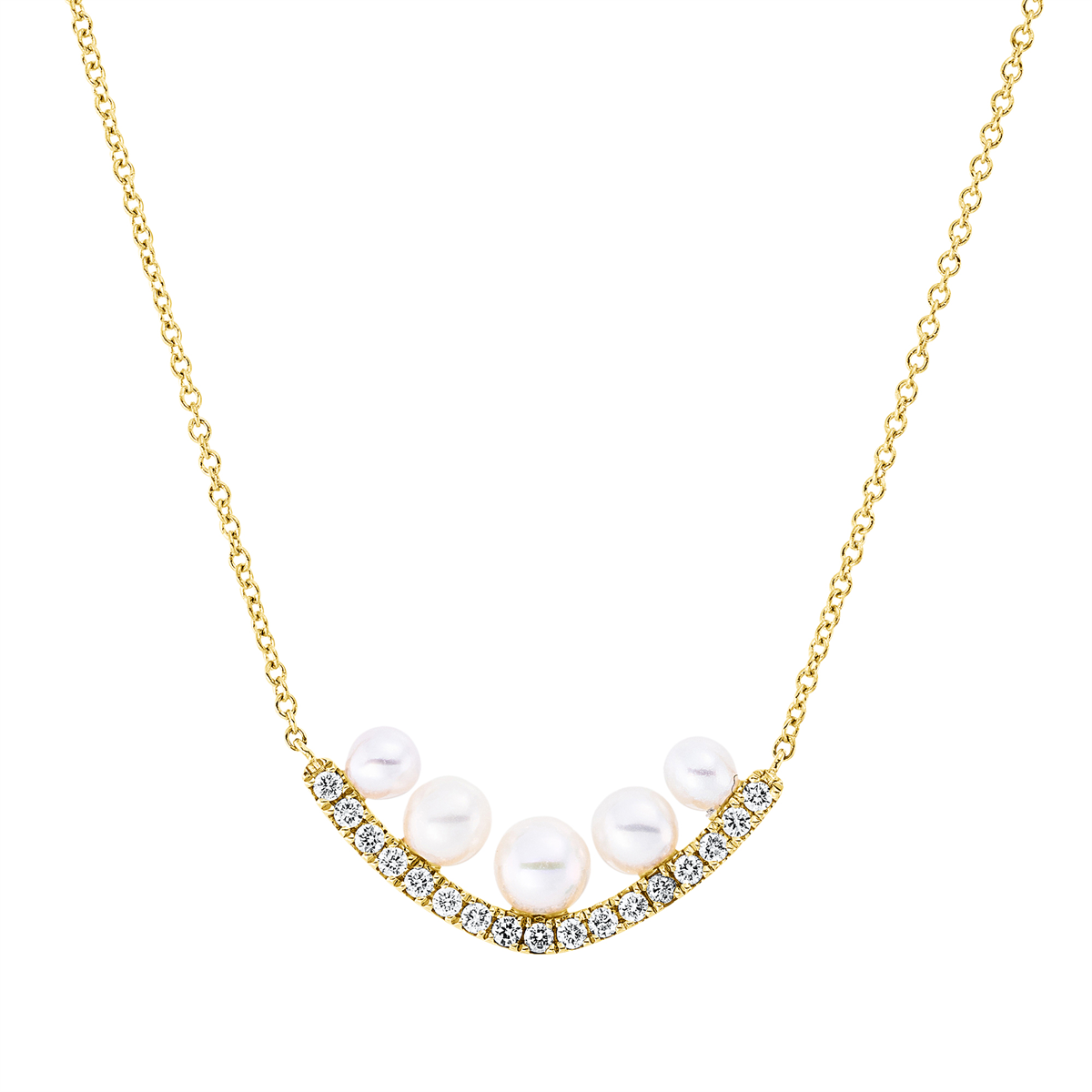 Collier  18kt Gelbgold mit 0,12ct Diamanten