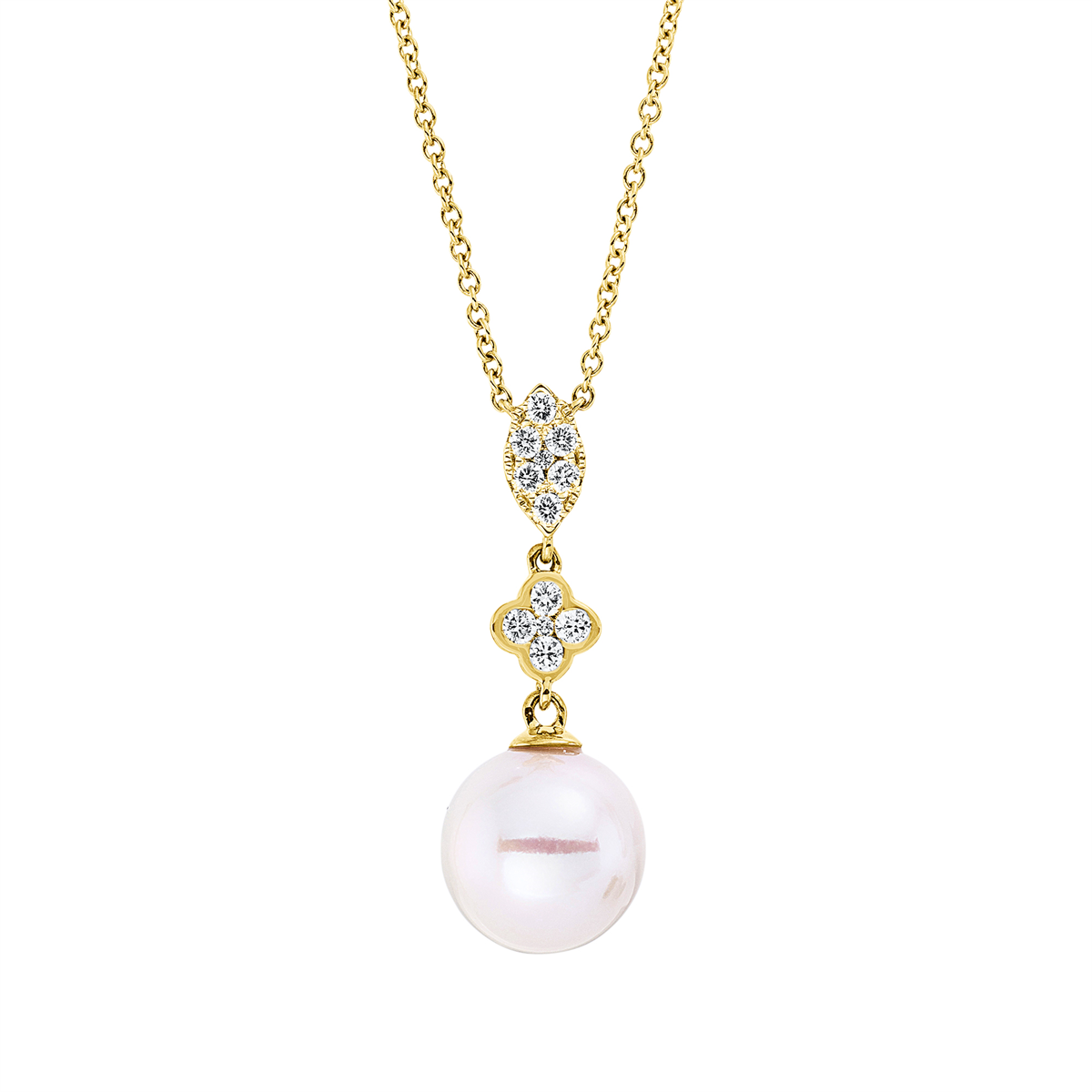 Collier  18kt Gelbgold mit ZÖ 40,6 cm mit 0,19ct Diamanten
