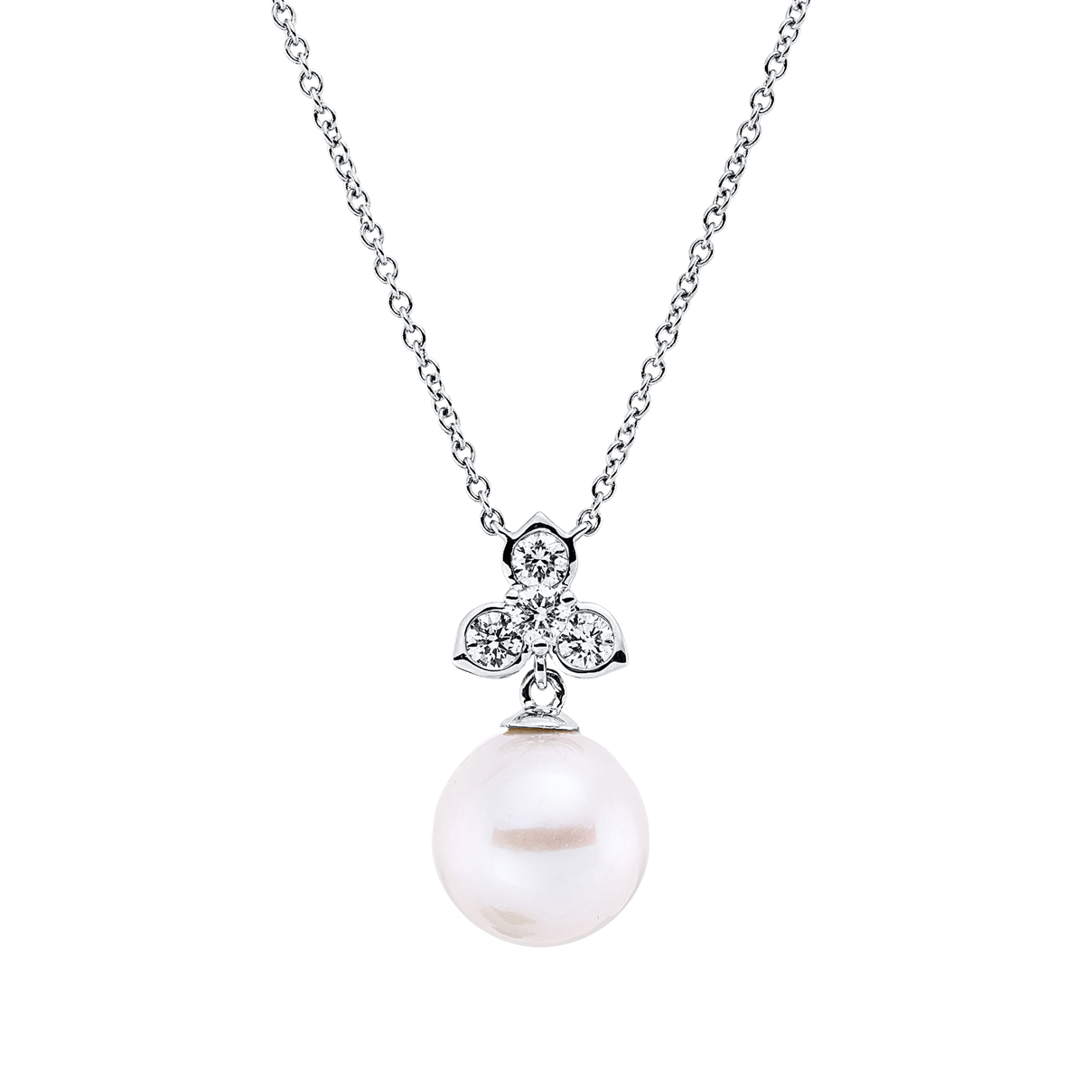 Collier  18kt Weißgold mit ZÖ 40 cm mit 0,27ct Diamanten