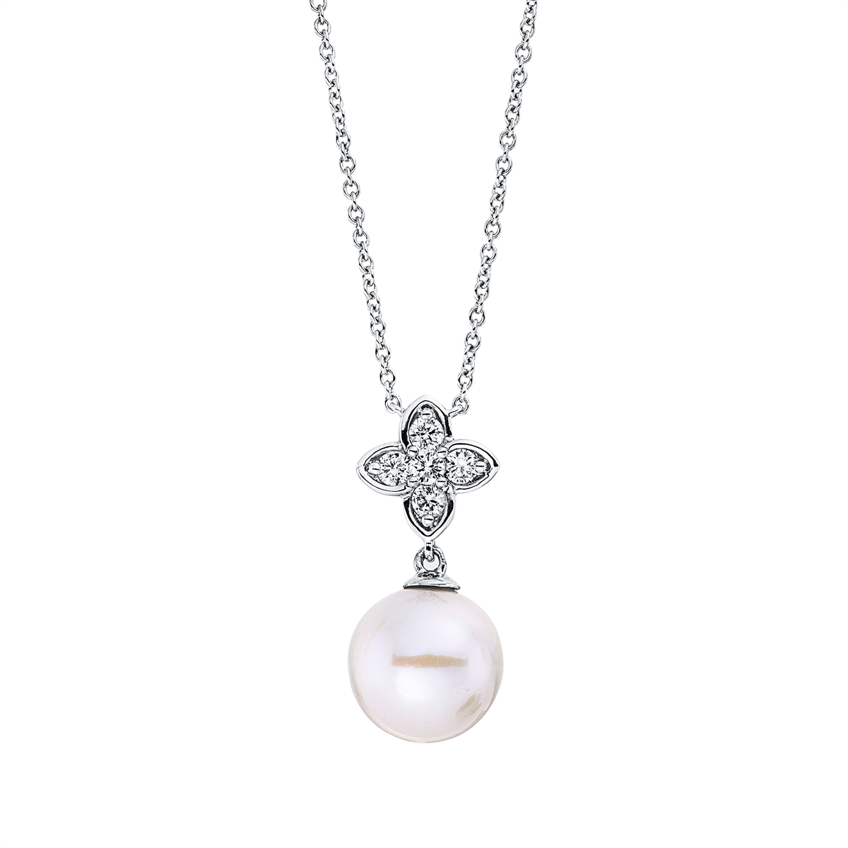 Collier  18kt Weißgold mit ZÖ 40,6 cm mit 0,22ct Diamanten