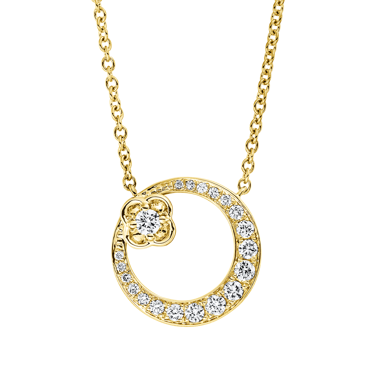 Collier 18 kt WG+RG Kreis, mit ZÖ 40 cm