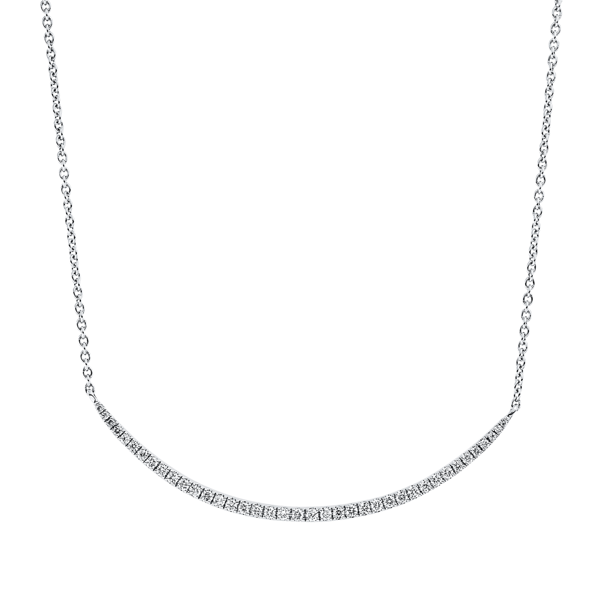 Collier 18 kt WG, mit ZÖ 39 + 40,6 + 42 cm