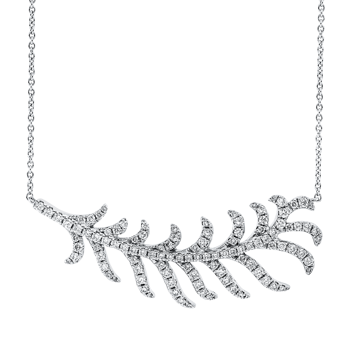 Collier 18 kt WG, mit ZÖ 39 + 40,6 + 42 cm
