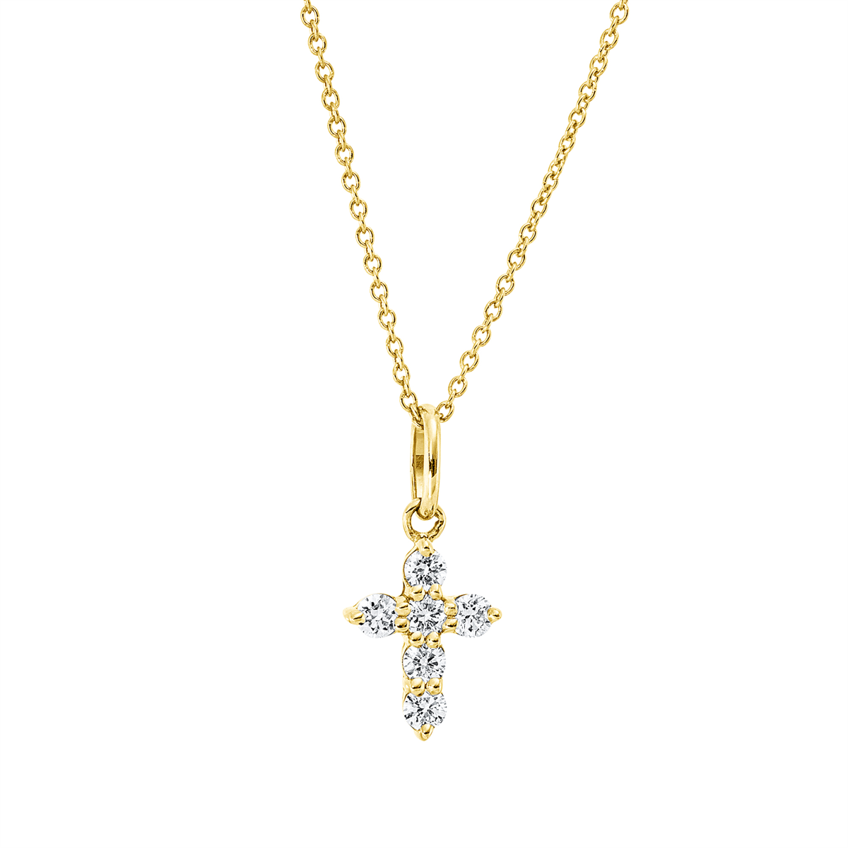 Collier 14 kt GG Kreuz, mit Öse