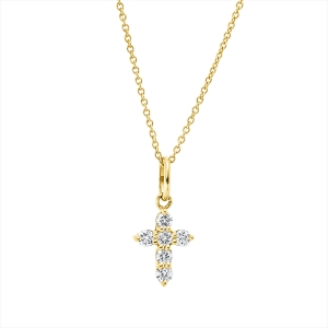 Collier 14 kt GG Kreuz, mit Öse