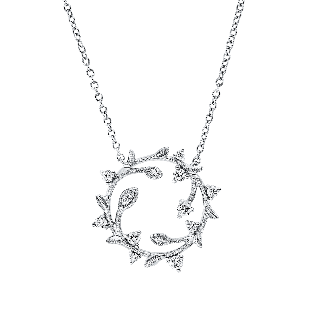 Collier 18 kt WG, mit ZÖ 40 cm + 43 cm