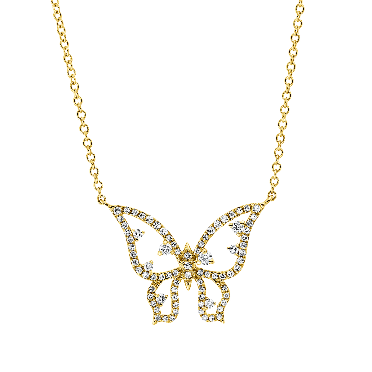 Collier 18 kt GG Schmetterling, mit ZÖ 40 cm + 43 cm