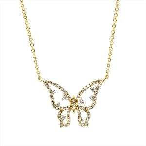 Collier 18 kt GG Schmetterling, mit ZÖ 40 cm + 43 cm