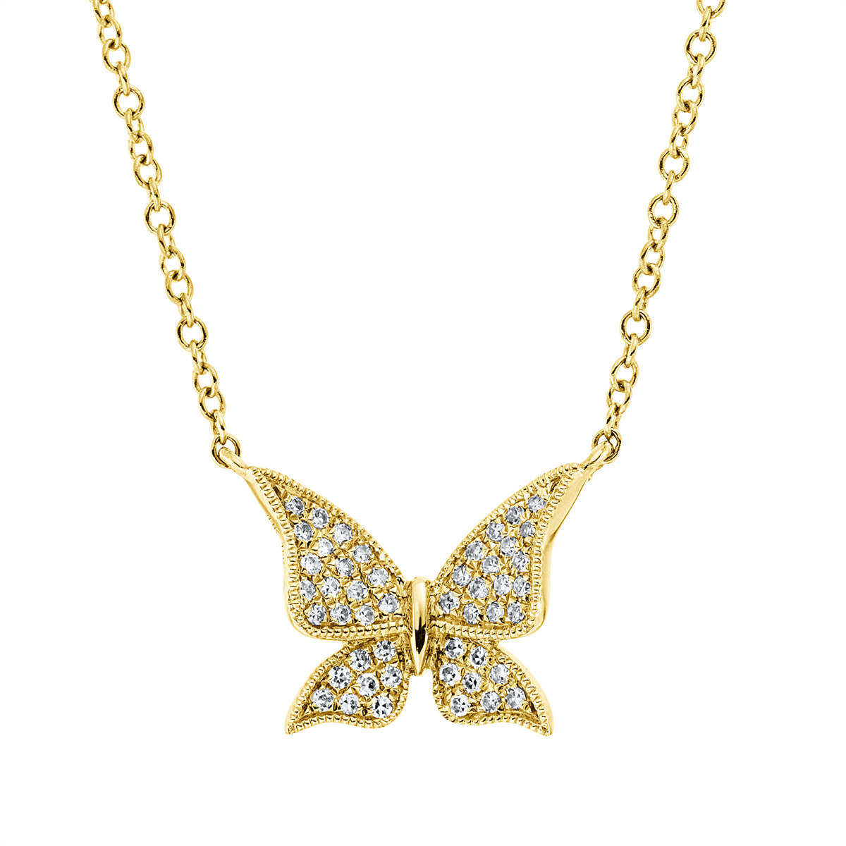 Collier 18 kt GG Schmetterling, mit ZÖ 40 cm + 43 cm