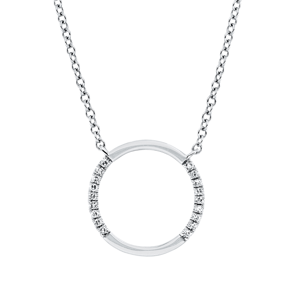 Collier 18 kt WG Kreis, mit ZÖ 40 cm + 43 cm