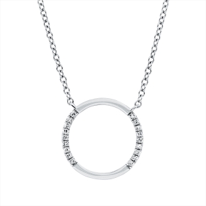Collier 18 kt WG Kreis, mit ZÖ 40 cm + 43 cm