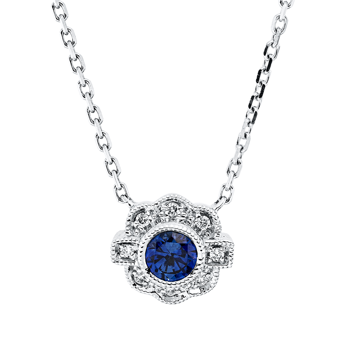 Collier 18 kt WG, mit ZÖ 40 cm + 43 cm
