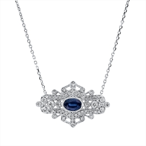 Collier 18 kt WG, mit ZÖ 40 cm + 43 cm