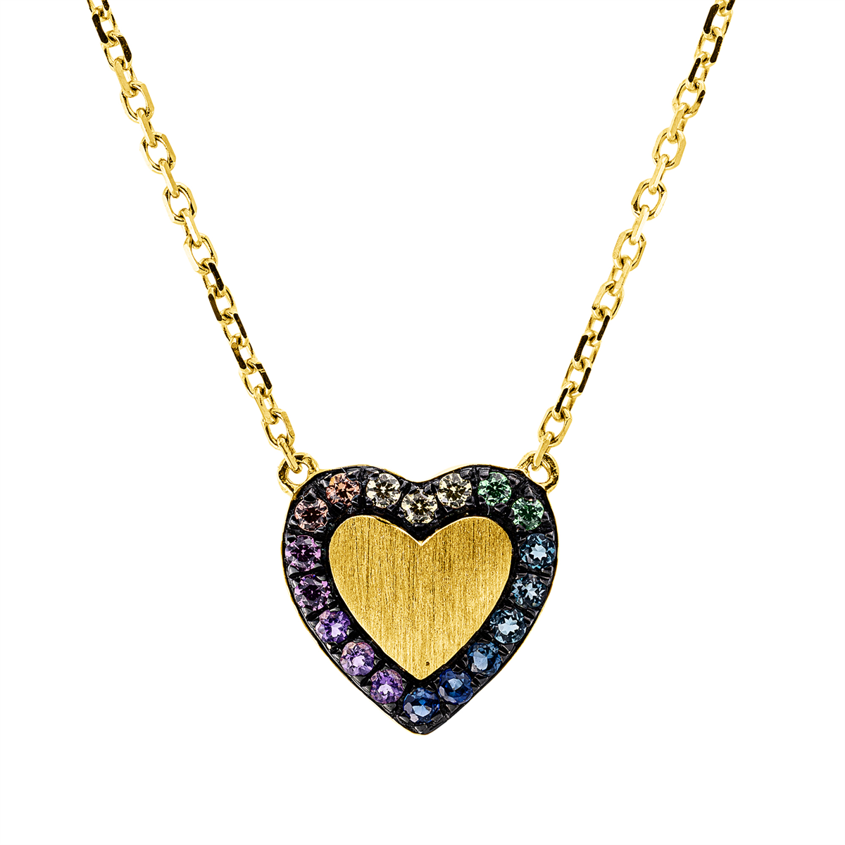 Collier 14 kt GG, matt, mit ZÖ 42+43,5cm