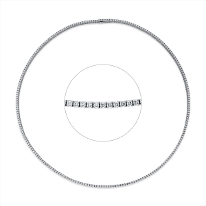 Tenniscollier  18kt Weißgold mit 3,50ct Diamanten