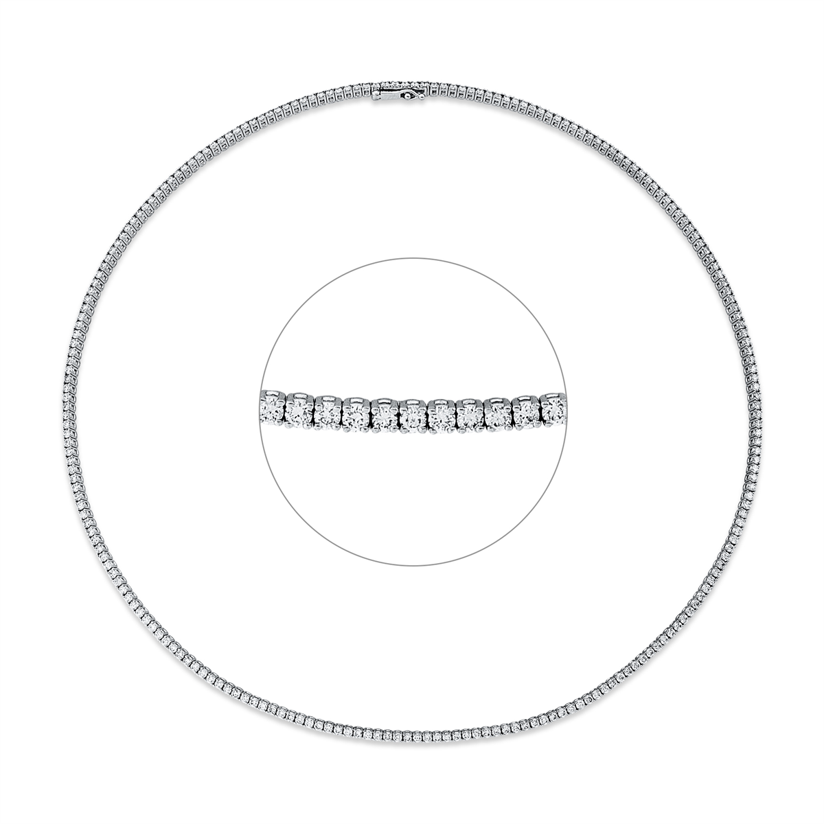 Tenniscollier  18kt Weißgold mit 4,66ct Diamanten