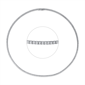 Tenniscollier  18kt Weißgold mit 4,66ct Diamanten