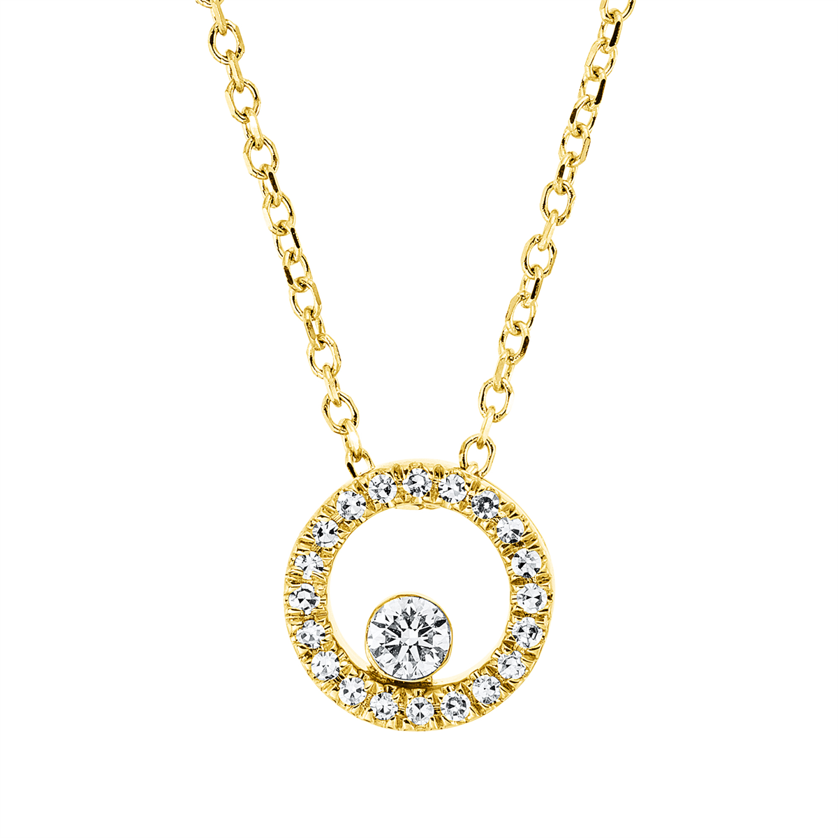 Collier 18 kt GG Kreis, mit ZÖ 40 cm, 42cm
