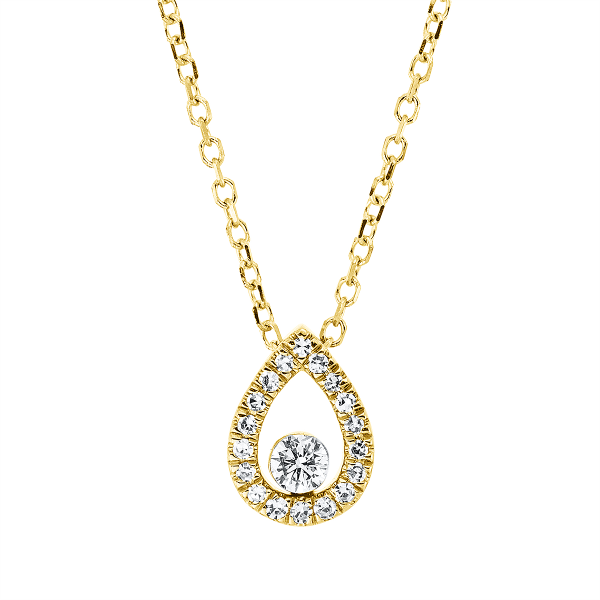 Collier 18 kt GG Tropfen, mit ZÖ 40 cm, 42cm