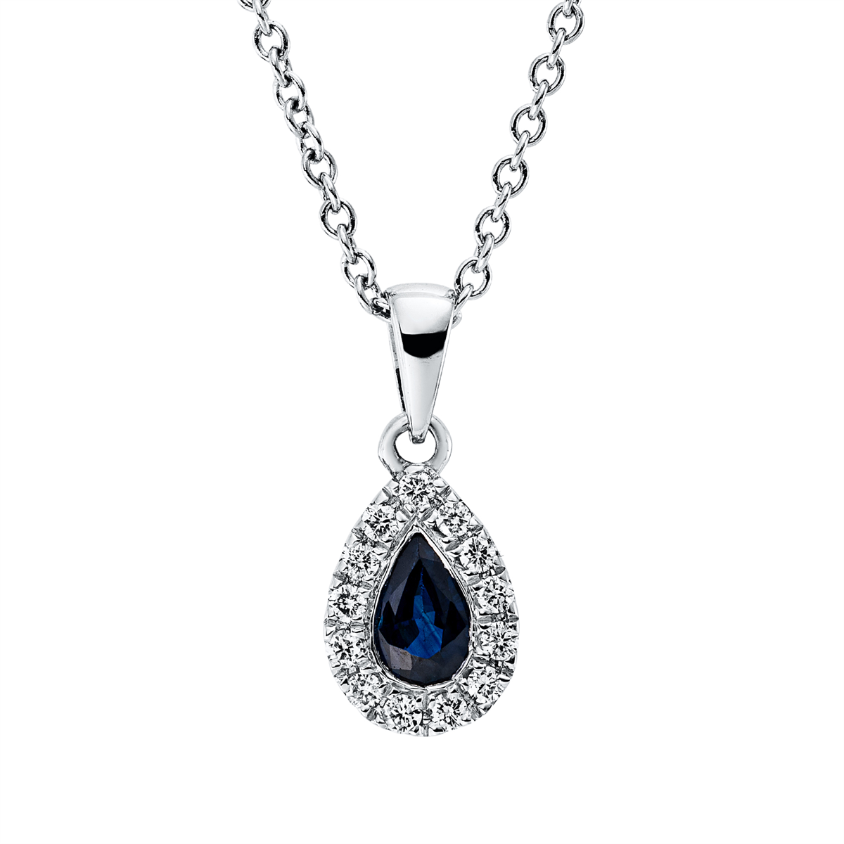 Collier 18 kt WG, mit ZÖ 42 cm