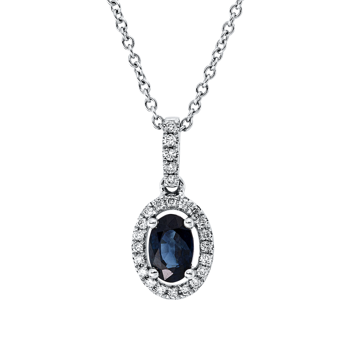Collier 18 kt WG, mit ZÖ 42 cm