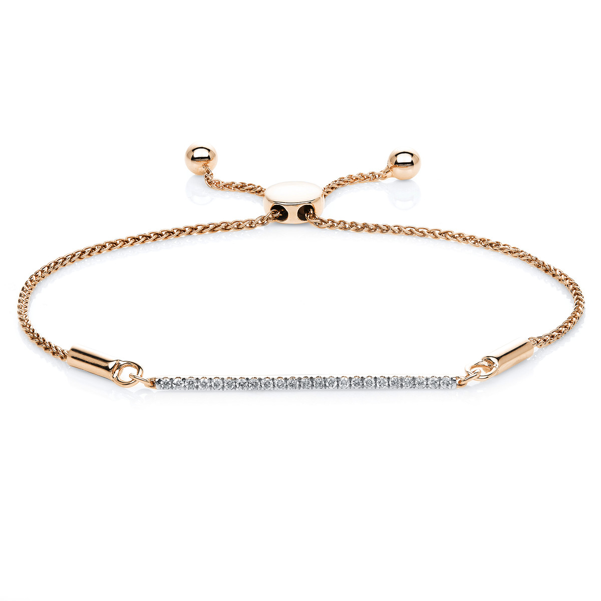 Armband 14 kt RG, variabel