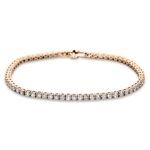 Tennisarmband 4er-Krappe 18kt Gelbgold / Weißgold mit 3,55ct Diamanten