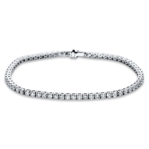 Tennisarmband 4er-Krappe 18kt Gelbgold / Weißgold mit 3,55ct Diamanten