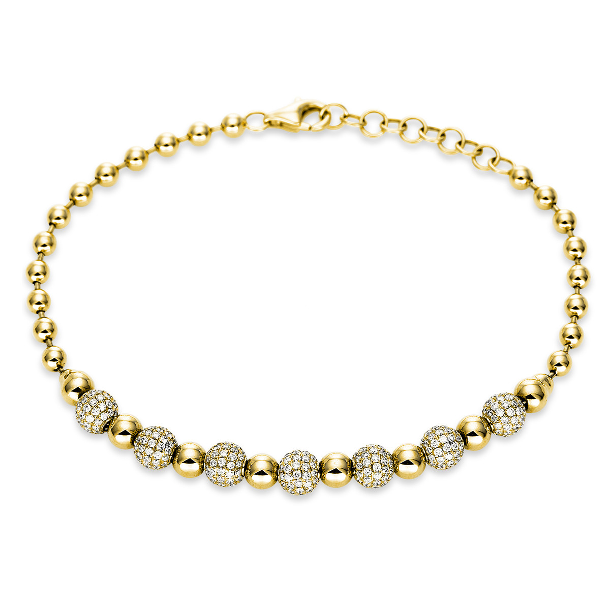 Pavé Armband  18kt Gelbgold mit 1,56ct Diamanten