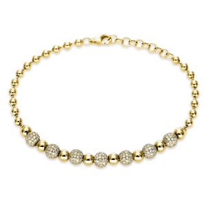 Pavé Armband  18kt Gelbgold mit 1,56ct Diamanten