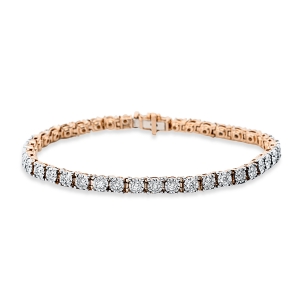 Tennisarmband 4er-Krappe 18kt Rotgold / Weißgold mit 2,08ct Diamanten
