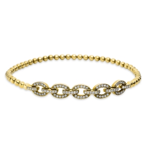 Armband  14kt Gelbgold 3mm ball mit 0,51ct Diamanten