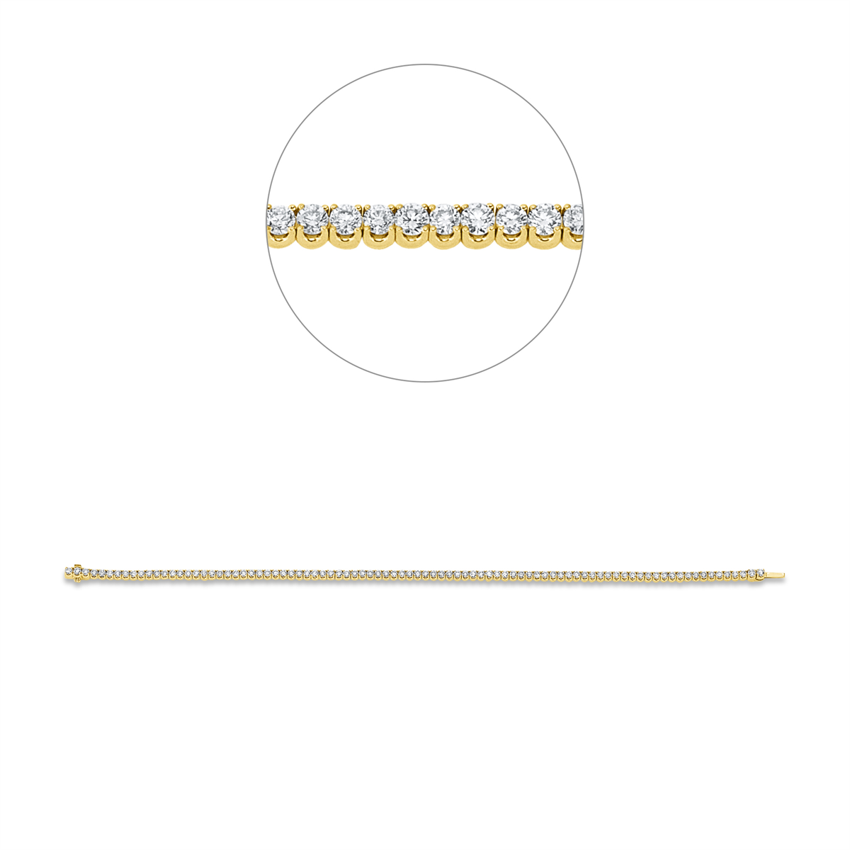Tennisarmband 4er-Krappe 18kt Gelbgold With American Lock mit 2,50ct Diamanten