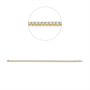 Tennisarmband 4er-Krappe 18kt Gelbgold With American Lock mit 2,50ct Diamanten
