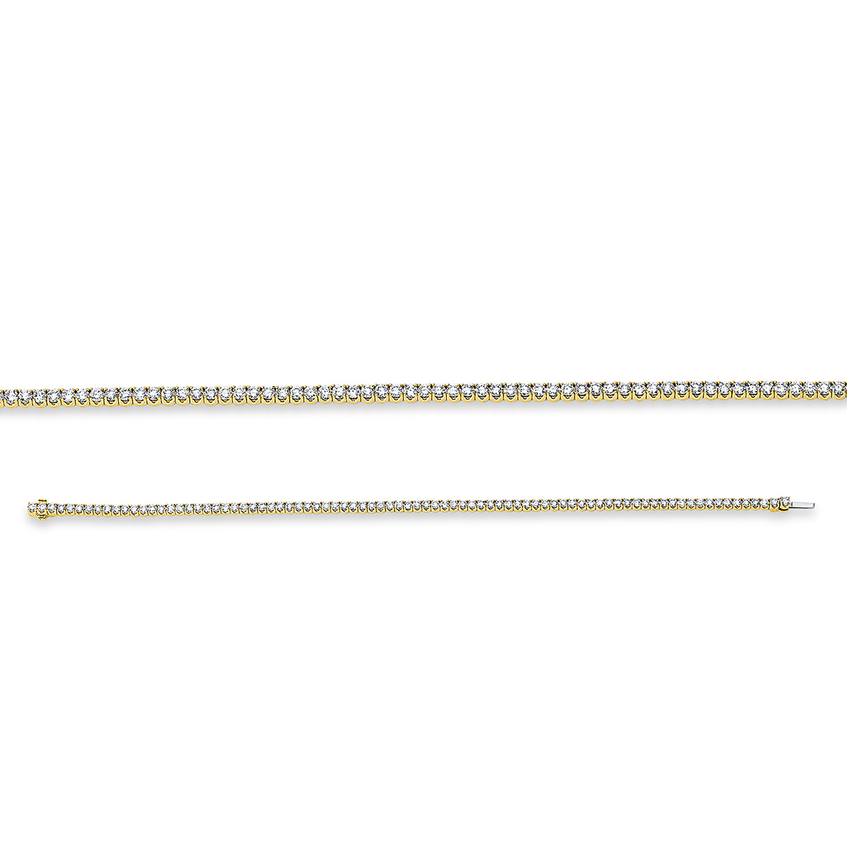 Tennisarmband 4er-Krappe 18kt Gelbgold With American Lock mit 3,00ct Diamanten