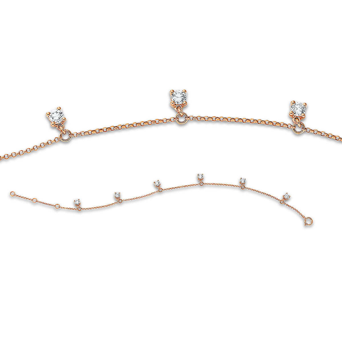 Armband 18 kt RG, mit ZÖ 16 cm, 17cm