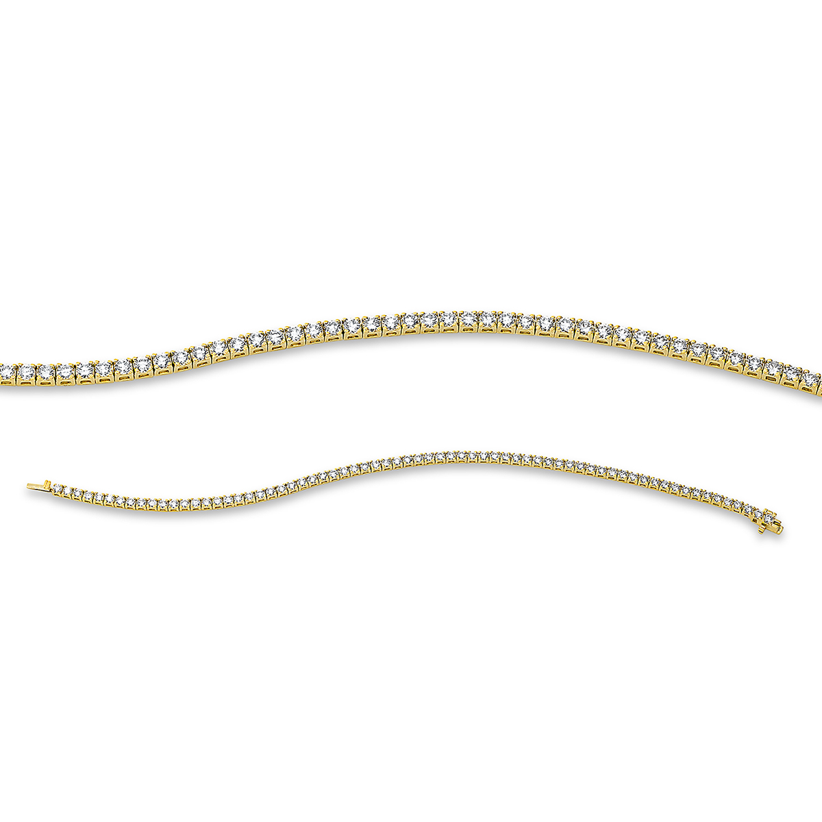 Tennisarmband 4er-Krappe 18kt Gelbgold mit 3,09ct Diamanten