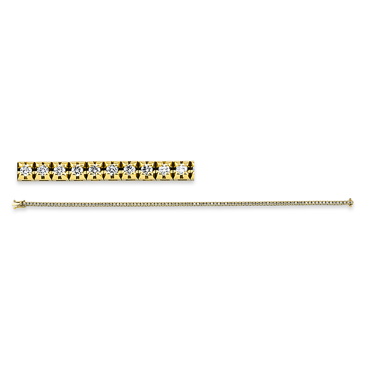 Tennisarmband 4er-Krappe 18kt Gelbgold mit 0,70ct Diamanten
