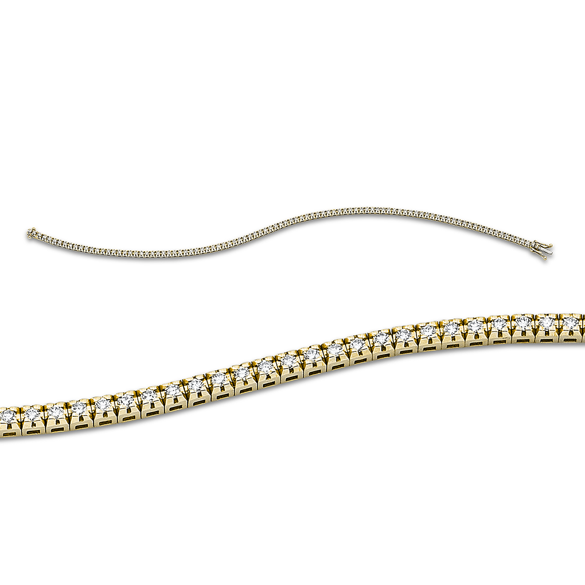 Tennisarmband 4er-Krappe 18kt Gelbgold mit 0,90ct Diamanten