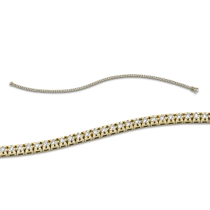 Tennisarmband 4er-Krappe 18kt Gelbgold mit 0,90ct Diamanten